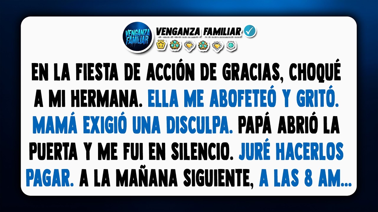 Mi hermana me abofeteó en la fiesta gritando: '¡¿Estás ciega?!' Tras mi...