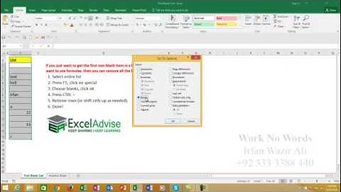 25. Delete Blank Cells in Excel 2013 Urdu Tutorials by Irfan Bakaly