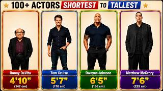 🔥 100 Famous Actors Ranked by Height  Shortest to Tallest