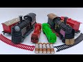 ASMR unboxing dan merakit 4 mainan kereta api uap,classical train,lokomotif uap,steam train