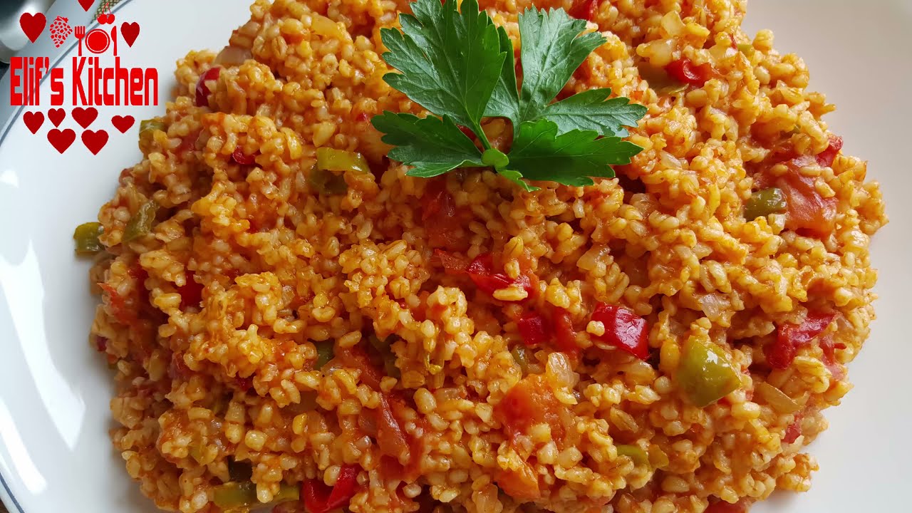 Tavern Pilaf from Turkey: Very Healthy Bulgur Pilaf with Tomatoes and Vegetables