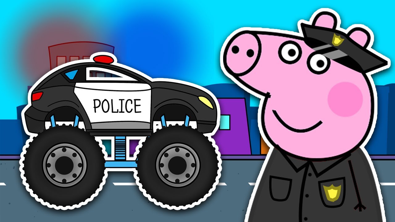 Peppa Pig Police Monster Truck Racing Episode 01 Luckkingneu Kids