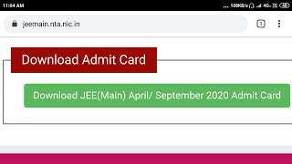 How to download jee main 2020 admit card