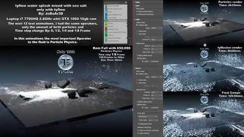 tyflow tips and work flow for create water splash test and 12 different tests 3k