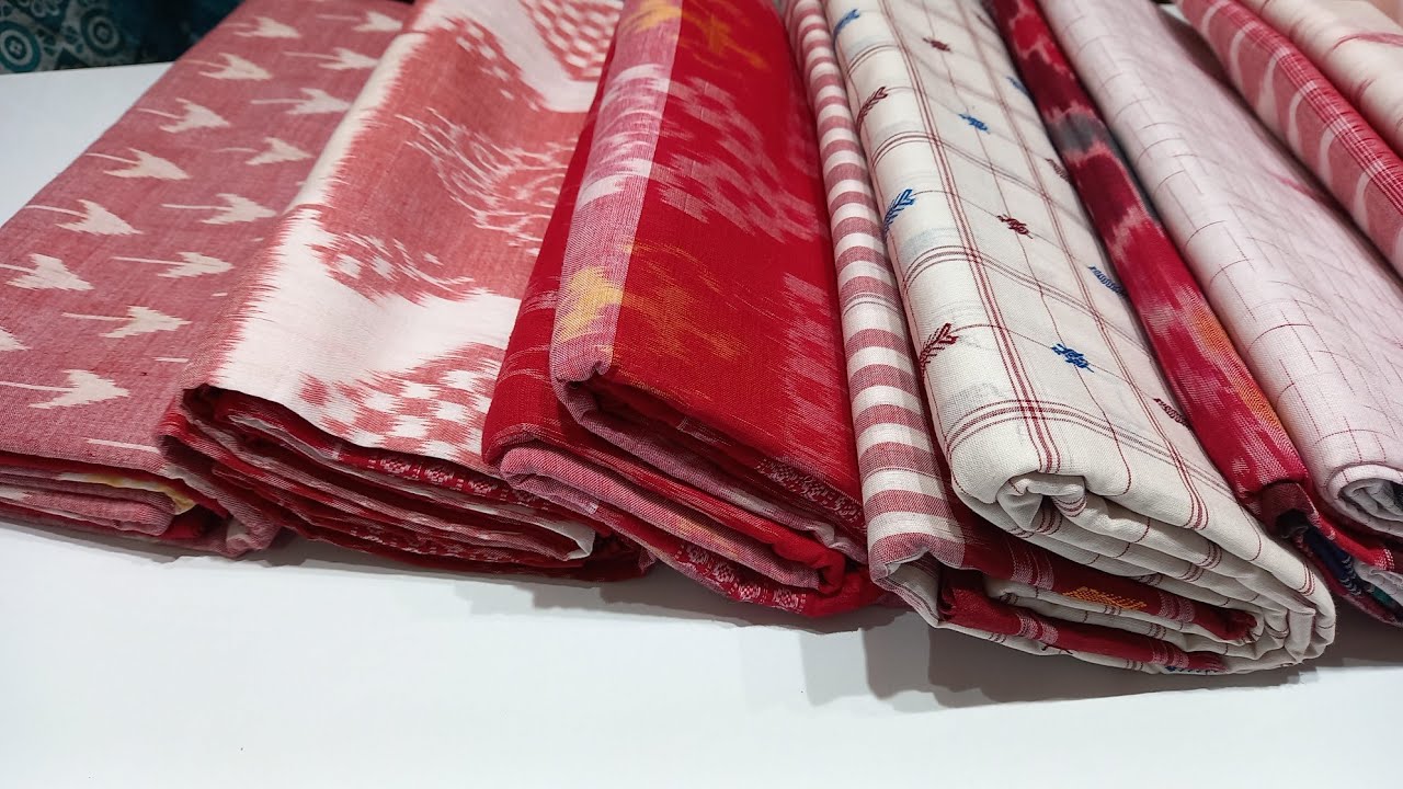 Special Design Pure Odisha handloom sambalpuri cotton sarees | White with red color Cotton Sarees