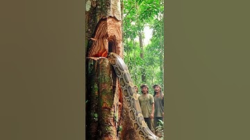 Have you ever seen a man cut down a mystery tree? #woodworking#chainsaw#treecutting