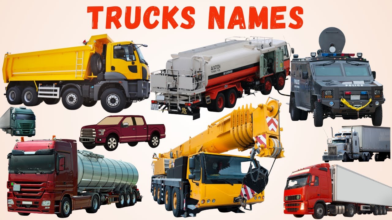 Изучаем названия грузовиков на английском языке для детей. Типы грузовиков. Словарь терминов, свя...