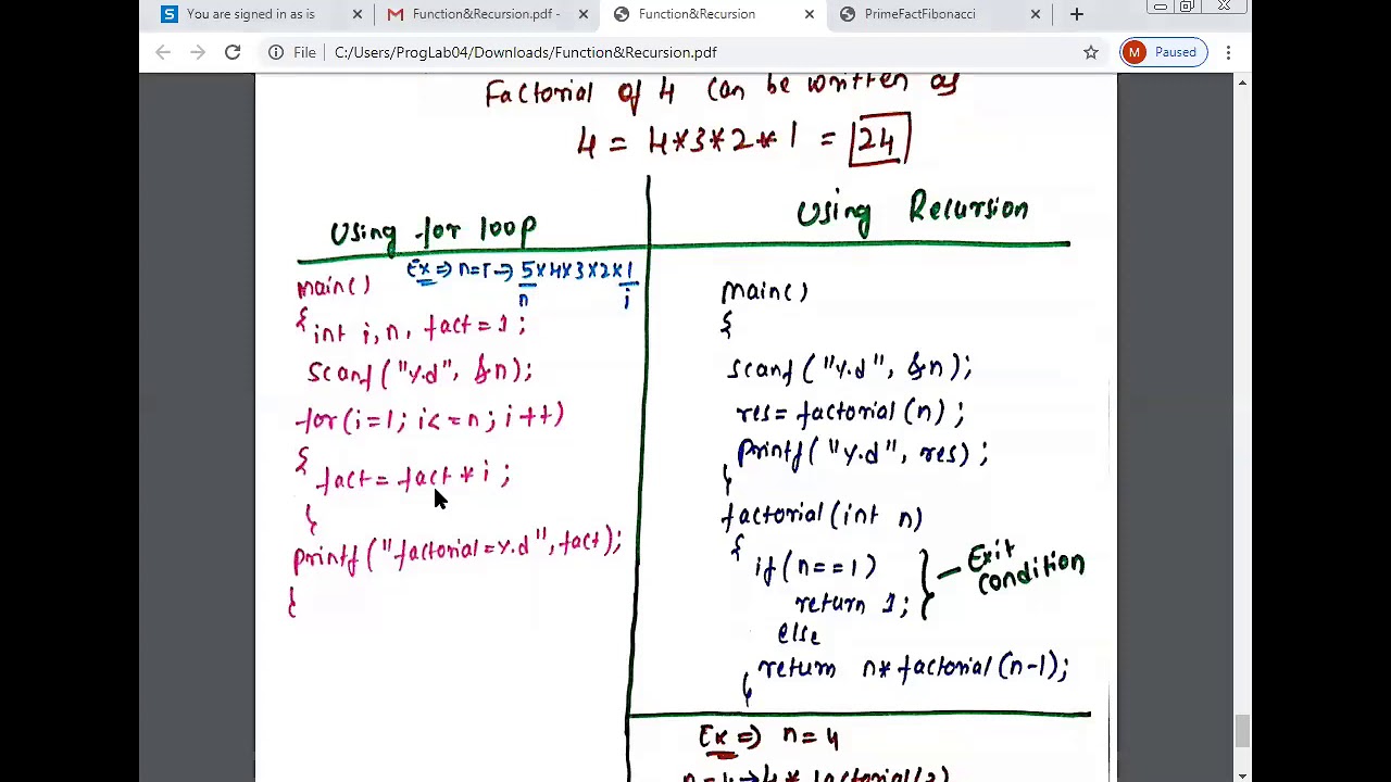 Recursion||Lecture by.Asst.Prof.Mounesh A,STJIT||VTU||OnlineClass||Engineering||CProgramming||CSE
