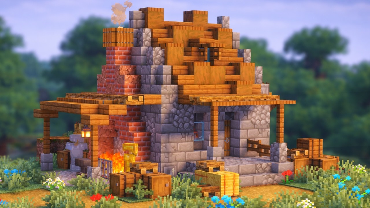 Minecraft Blacksmith Tutorial Minecraft : Cozy Medieval Blacksmith | Tutorial - YouTube