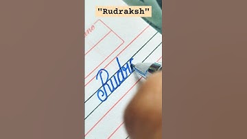 "Rudraksh" name in cursive handwriting #calligraphy #cursive #art #names #learn #share #shorts