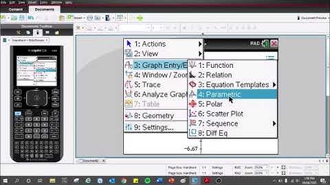 Graphing parametric equations on TI nspire CAS CX