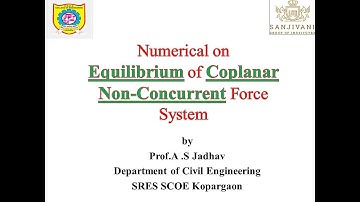 Numerical 4 I Equilibrium I Non Concurrent force system