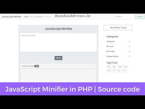 Javascript Minifier in PHP with Source Code | Bankaddress