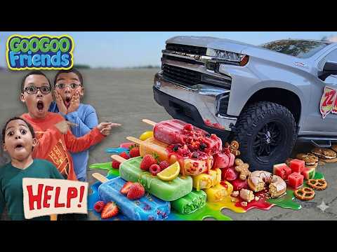 Monster Truck Crushes Satisfying Foods! | Goo Goo Friends TV Show for Kids