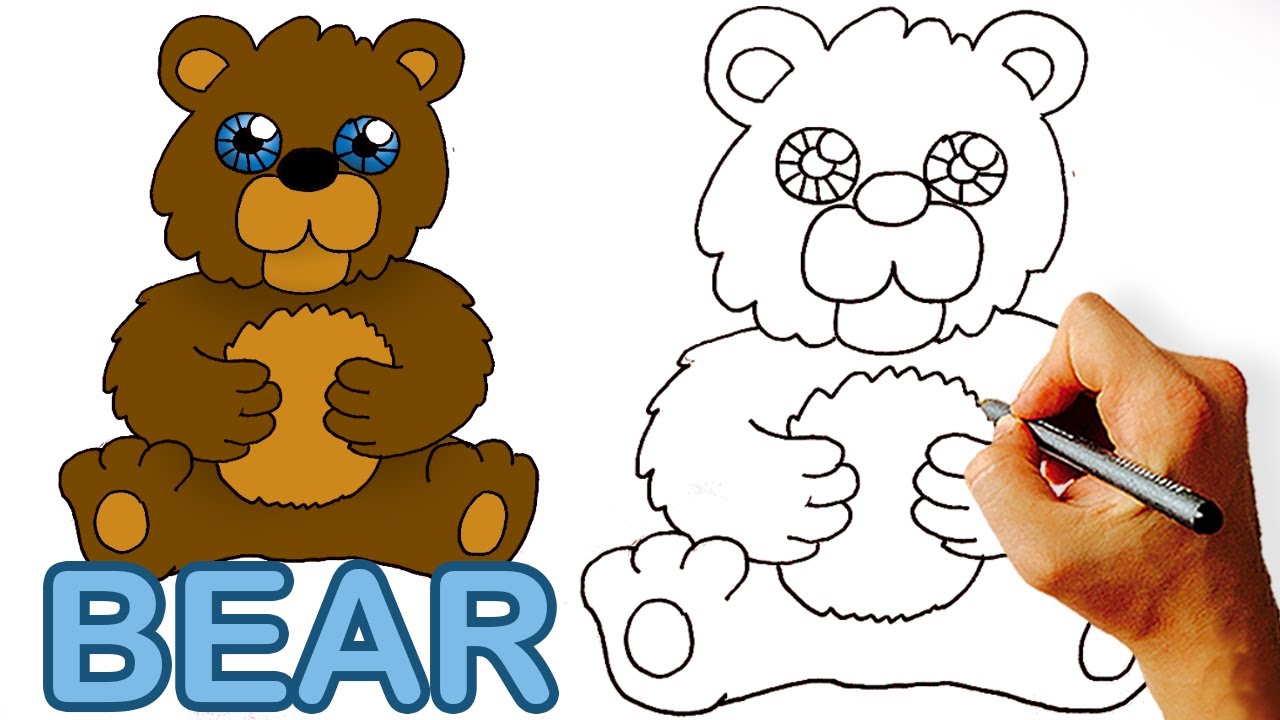 Very Easy! How to Draw Cute Cartoon Bear. Art for Kids. - YouTube