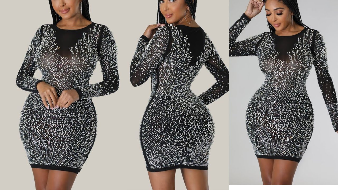 fabric for bodycon dress How to make a | Fitted dress with stretchy Size:One size cool girl style Cinderella Divine J793 Bodycon Fit