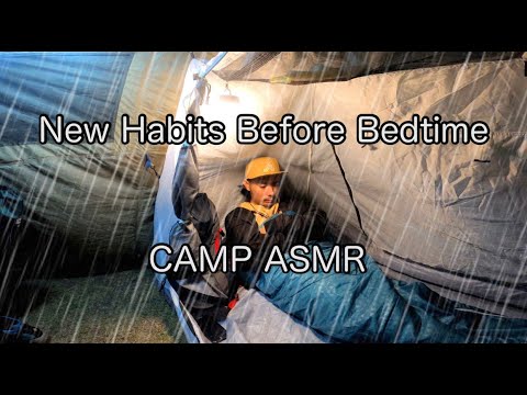 雨のソロキャンプ｜雨音を聞きながら狭いテントで料理を作る-不安解消ASMR-
