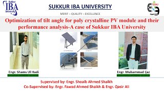 Optimization of tilt angle for poly crystalline PV module and their performance analysis - At SIBAU
