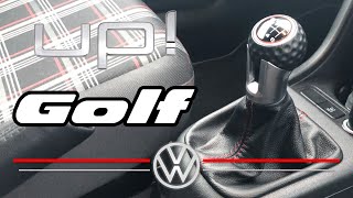 VW Up! GTI with golf ball gear knob and red stitched gaiter