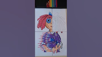 Draw RAGATHA from Amazing Digital Circus in 4 Different Art Styles with Posca Markers part3! #shorts