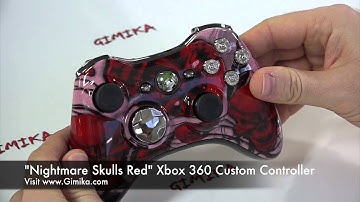 "NIghtmare Skull Red" Xbox 360 Custom Controller by Gimika.com