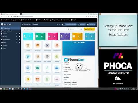 Setting Up Phoca Cart for the First Time - Setup Assistant - video from Phoca