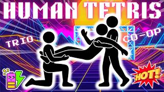 HUMAN TETRIS x 3 Player🔥 | Triple Team Challenge | Interactive Warm-Up #6  ⭐
