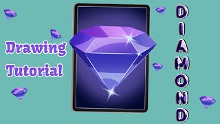 How to draw a diamond with IbisPaintX|digital art tutorial for beginners|digital painting