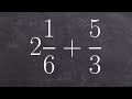 How to find the sum of a mixed number and a fraction