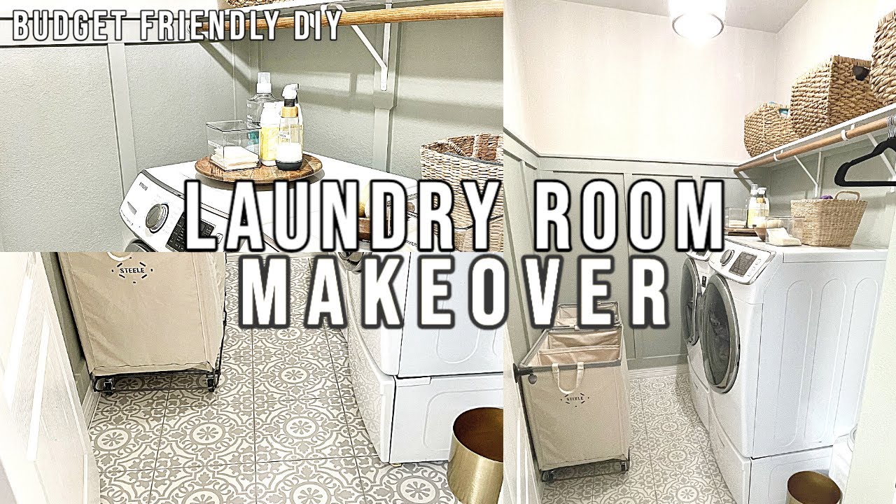 EXTREME LAUNDRY ROOM MAKEOVER ON A BUDGET / LAUNDRY ROOM DIY MAKEOVER ...