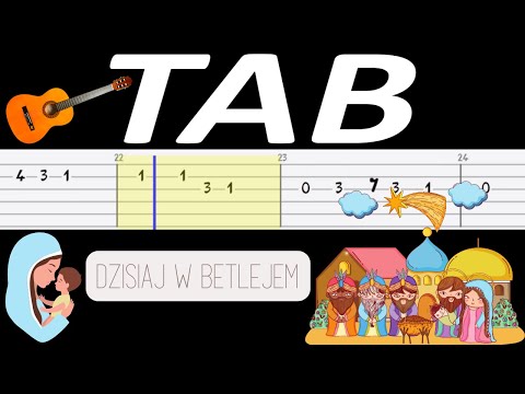🎸 Dzisiaj w Betlejem - melodia TAB (gitara) 🎵 TABY I NUTY W OPISIE 🎼