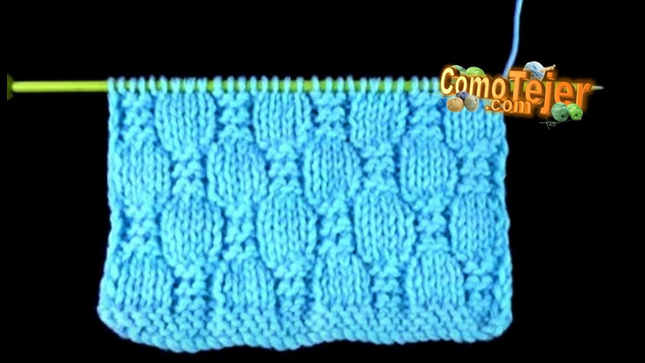 Cómo Tejer Punto para Cobija. Colcha. Manta. Blanket 2 agujas/palillos/tricot (892)