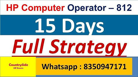 HP Computer Operator - 812 | HPSSSB Computer Operator - 812 | Important topic For Computer Operator