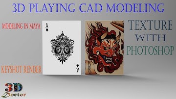 playing card modeling in maya! 3D card modeling in maya texture with photoshop & render with keyshot