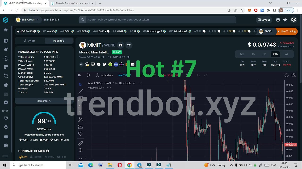 Dextools Trending Bot | #Dextools | BOOST YOUR TOKEN ON TOP #7 | # ...