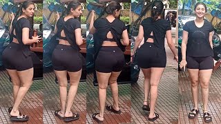 Omg Dhvani Bhhali Huge Figure Transformation Flaunting In Tight Gym Shots Snapped By Media