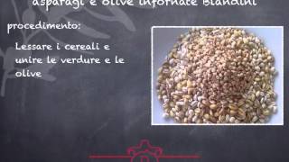 cestini di parmigiano ai cinque cereali con asparagi e olive infornate Blandini