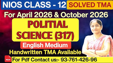 Nios Class 12 Political Science  Solved TMA 2025-26 English Medium |