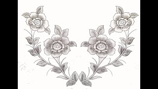 Easy Beautiful Flower design pencil sketch-useful for beginners. Rose Drawing @ Ayanti art