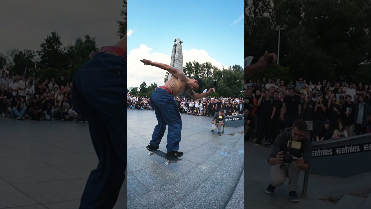 Chris Joslin Fakie frontside heelflip in Katowice, Poland #shorts