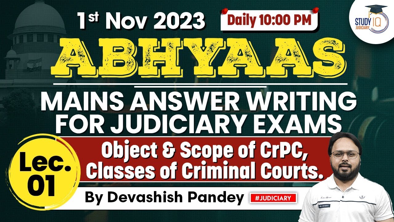 Mains Answer Writing | lecture 1 | CrPC | Judiciary Preparation - YouTube