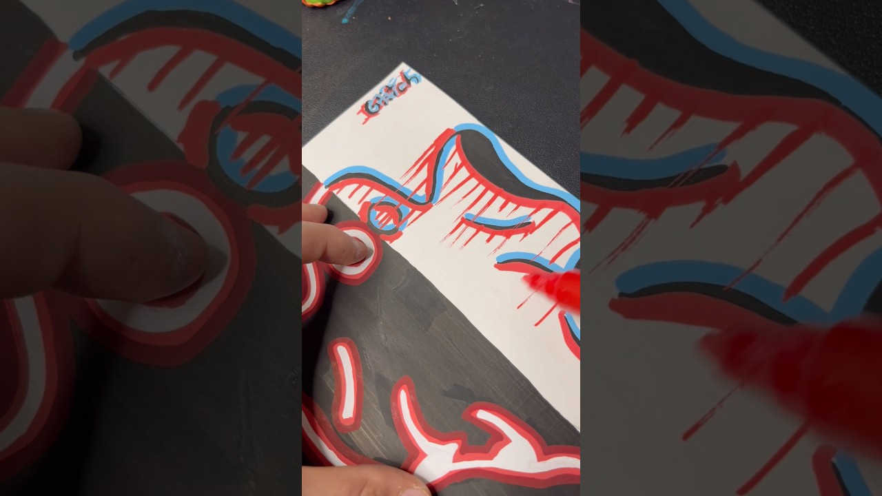 One drawing in 2 different styles! 👻Neon VS Glitch 