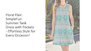 Floral Flair: SimpleFun Summer Tank Dress with Pockets - Effortless Style for Every Occasion!