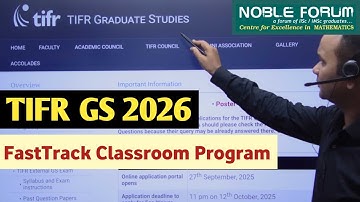 TIFR GS 2026 Mathematics – FastTrack Classroom Program & Important Updates | Noble Forum, India
