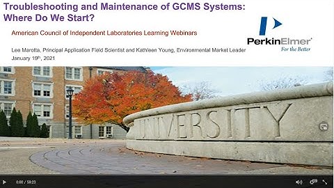 Troubleshooting and Maintenance of GCMS  Systems: Where Do We Start?