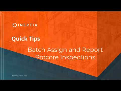 Batch Assign Inspections in Procore