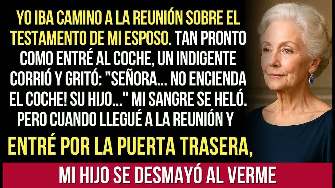 Iba Camino A La Reunión Sobre El Testamento De Mi Esposo. Al Entrar Al Coche, Un Indigente Corrió Y