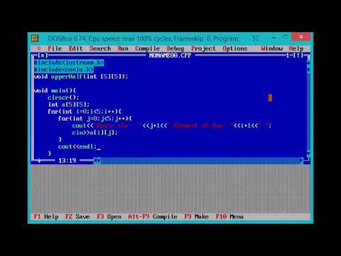 How to Print Upper Half of a 2D array in C++ Program - YouTube