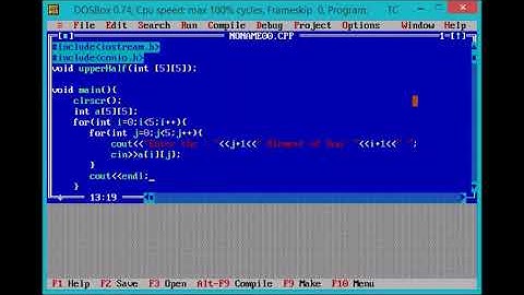 How to Print Upper Half of a 2D array in C++ Program