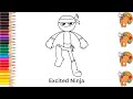 Excited Ninja - Sketch Art and Paint | Step by step tutorial | Pencil to Palette
